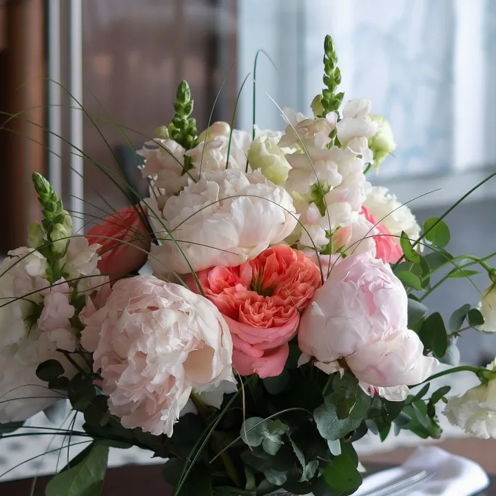 Pink and white celebration bouquet
